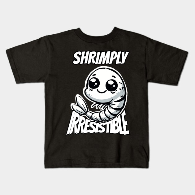 Shrimply Irresistible Shrimp Kids T-Shirt by DoodleDashDesigns